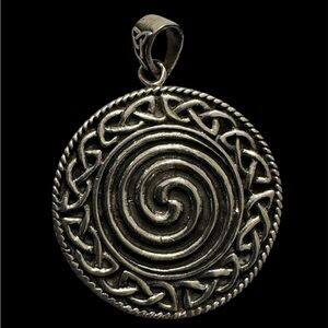Celtic Knot Spiral Sterling Silver Pendant